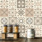 Papel De Parede De Azulejo Hidráulico Bege E Marrom