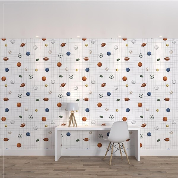 Papel de Parede de Poliéster e PVC Esporte Branco 1,7x1m Muse