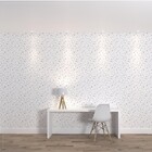 Papel de Parede de Poliéster e PVC Geométrico Branco 3,5x1m Muse