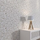 Papel de Parede de Poliéster e PVC Geométrico Cinza 1,7x1m Muse