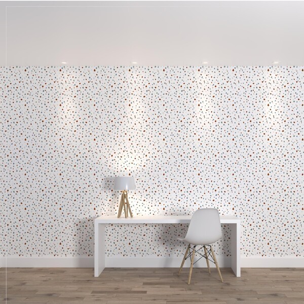 Papel de Parede de Poliéster e PVC Geométrico Colorido 1,7x1m Muse