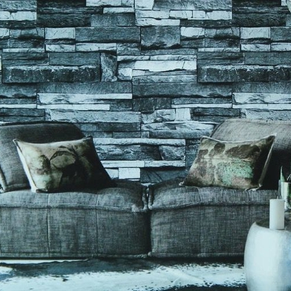 Papel De Parede Decore Gramado - Pedra Cinza