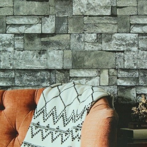 Papel De Parede Decore Gramado - Tijolinho A Vista Cinza