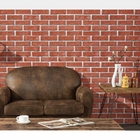 Papel De Parede Decore Gramado - Tijolinho A Vista Laranja