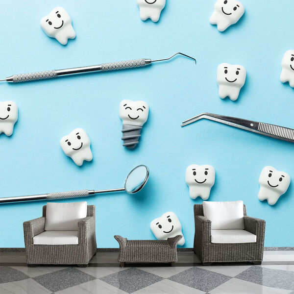 Papel De Parede Dentista Clínica Consultório Sala Painel - 43