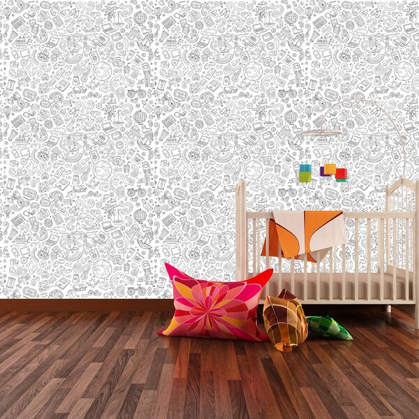 Papel De Parede Desenho Para Colorir Travel 2,70x0,57m