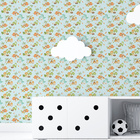 Papel De Parede Dinossauro Infantil Colorido Vivo Azul Quarto