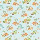 Papel De Parede Dinossauro Infantil Colorido Vivo Azul Quarto