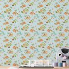 Papel De Parede Dinossauro Infantil Colorido Vivo Azul Quarto