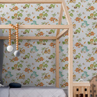 Papel De Parede Dinossauro Infantil Colorido Vivo Safari Quar