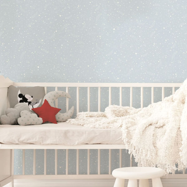 Papel De Parede Disney Mickey Azul Di0985 A - Rolo Fechado De