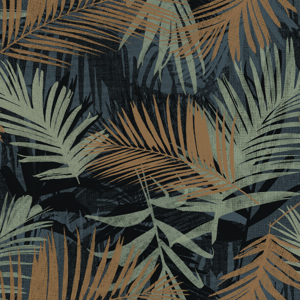 Papel De Parede Edantex Avalon 1 - Folhagem Azul (detlahe Dou