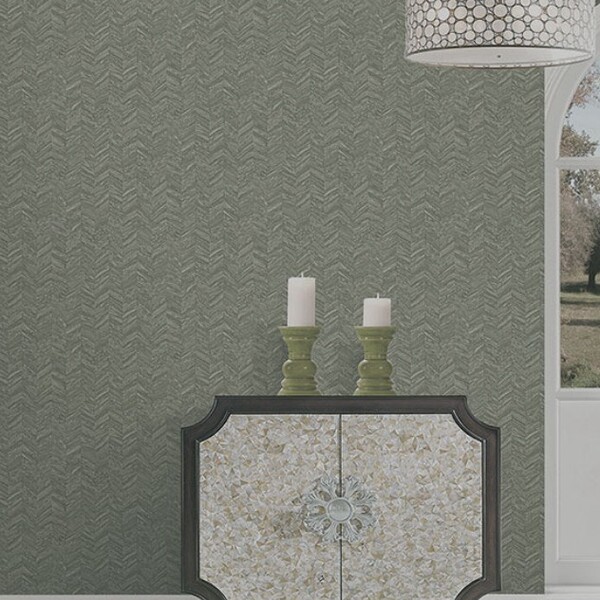 Papel De Parede Edantex Unique - Chevron Verde Militar Un-5048