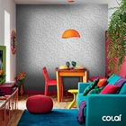 Papel De Parede Efeito Gesso 3d Geométrico Quadrado 7 18m