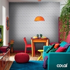 Papel De Parede Efeito Gesso 3d Geométrico Trama Cesta 12m