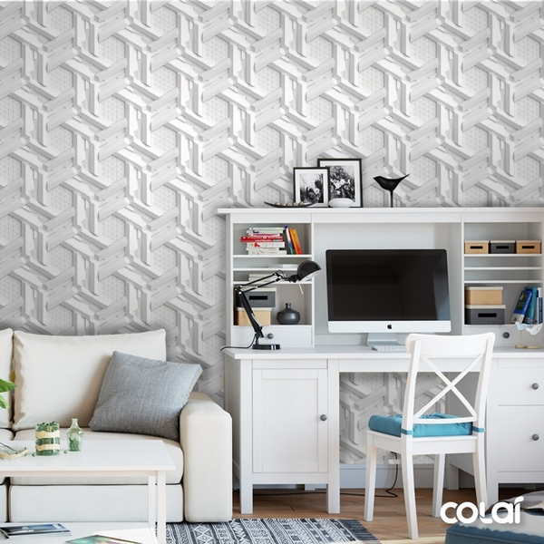 Papel De Parede Efeito Gesso 3d Labirinto 15m