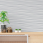 Papel De Parede Efeito Gesso 3d Ondulado Geométrico 3m