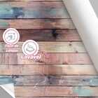 Papel De Parede Efeito Madeira Clara Demolição Colorida 15m