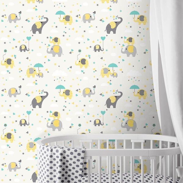 Papel De Parede Elefante - 0 50 X 2 50 Metros