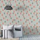 Papel De Parede Escamas Salmão Com Fundo Verde-60x300cm