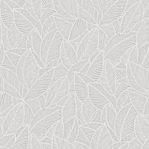 Papel De Parede Essencial - Ess1028 Folhas Azul/ Branco - Rol