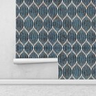 Papel De Parede Estampa Azul