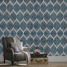 Papel De Parede Estampa Azul