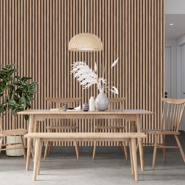 Papel De Parede Estilo Madeira Jatobá Claro Ripado Fino 15m