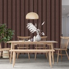 Papel De Parede Estilo Ripado De Madeira Freijó Escura 6m