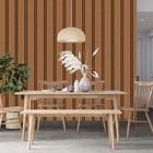 Papel De Parede Estilo Ripado De Madeira Pinus Escura 10m