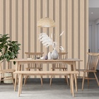 Papel De Parede Estilo Ripado Madeira Creme Claro Sala 3m