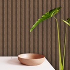 Papel De Parede Estilo Ripado Madeira Nogueira Marrom 3m