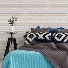 Papel De Parede Etnico Bege Com Triângulos-60x300cm