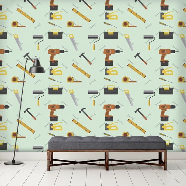 Papel De Parede Ferramentas - 0 50 X 3 00 Metros