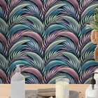 Papel De Parede Flor Rendada Com Palmeira Colorida 3m