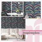 Papel De Parede Flora Rendada Com Palmeira Colorida 6m