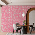 Papel De Parede Floral 3d Fundo Rosa 3 Metros