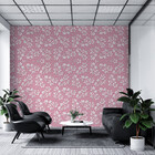 Papel De Parede Floral 3d Fundo Rosa 3 Metros