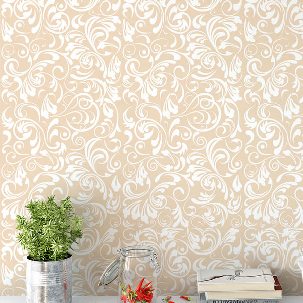 Papel De Parede Floral Abstrato Para Quartos E Sala Em Tons N