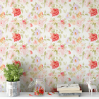 Papel De Parede Floral Aquarela Com Fundo Branco 10,0m