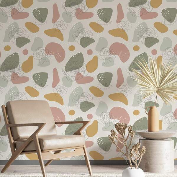 Papel De Parede Floral Contemporâneo-60x300cm