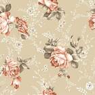 Papel De Parede Floral Envelhecido, Fundo Bege