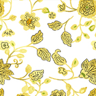 Papel De Parede Floral Fundo Branco Detalhes Amarelo 10,0m
