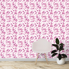 Papel De Parede Floral Fundo Branco E Detalhes Em Roxo 3,50m