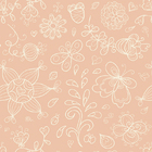 Papel De Parede Floral Fundo Laranja Detalhes Branco 10,0m