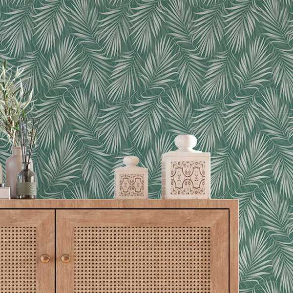 Papel De Parede Floral Jardim Verde 3d Auto Colante 3m