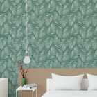 Papel De Parede Floral Jardim Verde Adesivo Lavável 12m