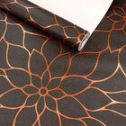 Papel De Parede Floral Marrom Metálico