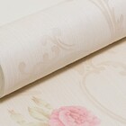 Papel De Parede Floral Nude Com Rosa