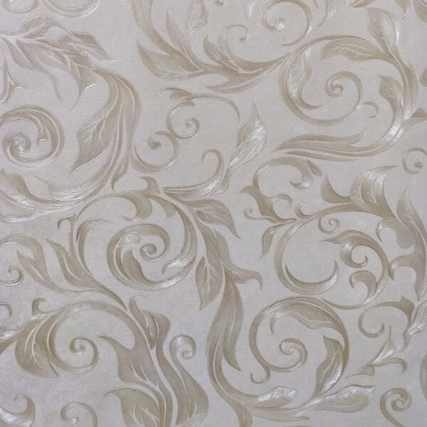 Papel De Parede Floral Off White Com Pérola